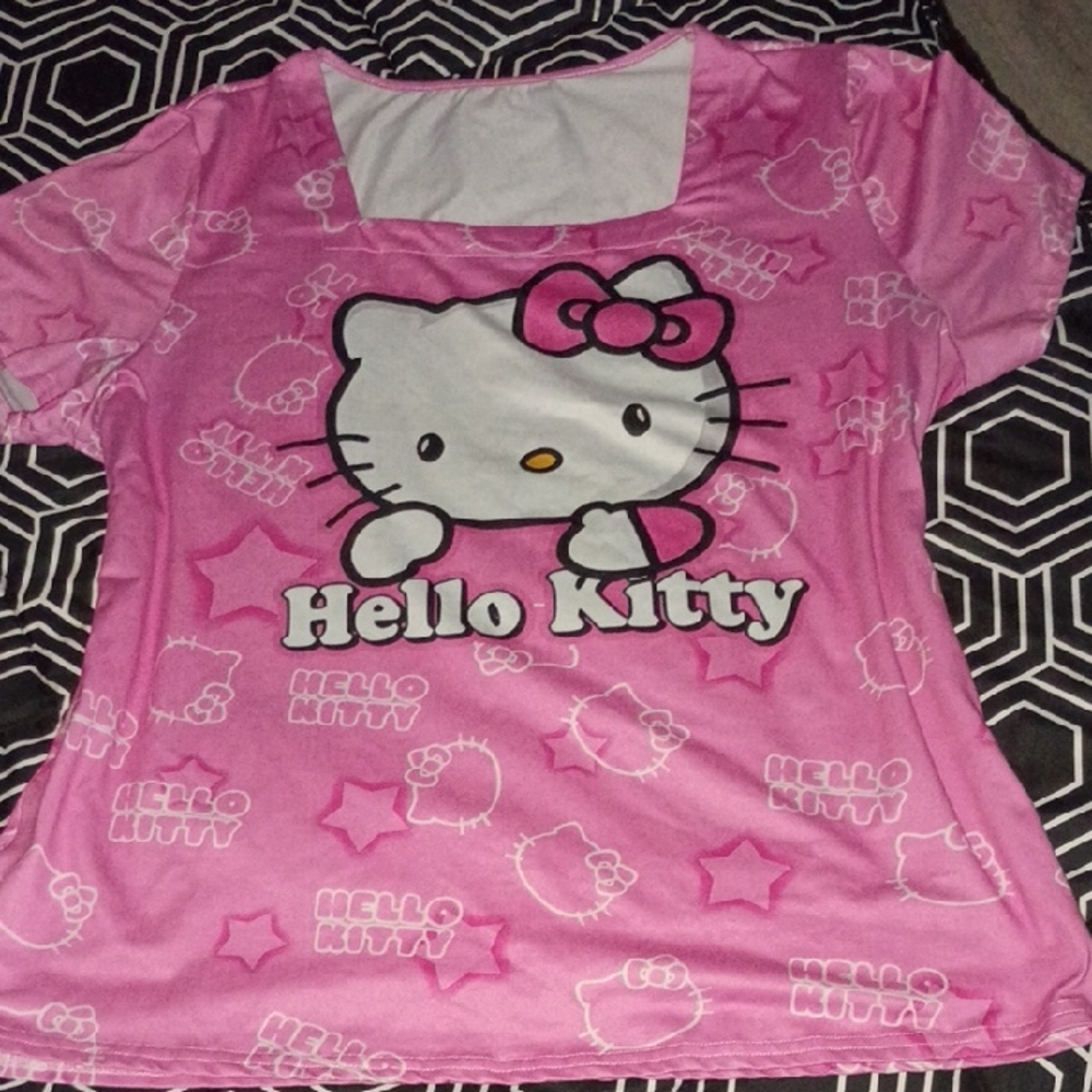 Hello Kitty Pink Character Scoop-Neck Tee